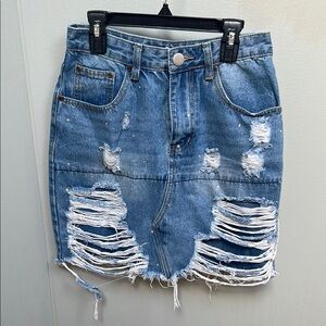 Boohoo Blue Mini Pencil Skirt Casual